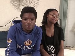 Amateur ebony chick gets fucked hard by her boyfriend